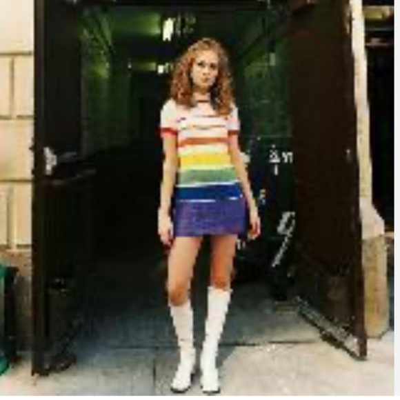 UNIF Rainbow Colorful Striped Knit Dress - Picture 7 of 16